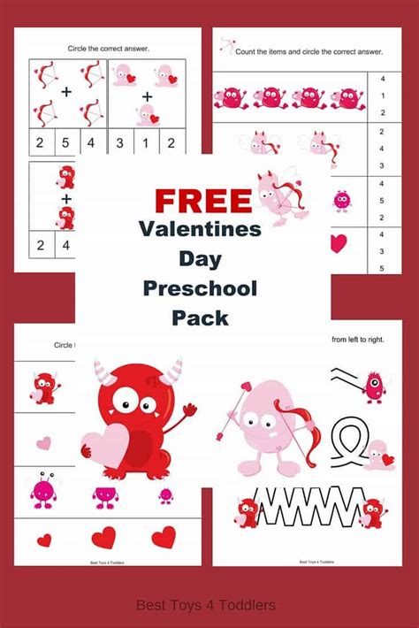 valentine day printable pack  preschoolers  toys  toddlers