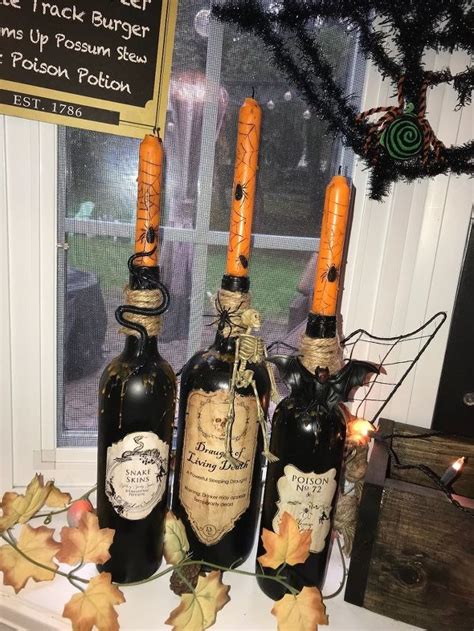 Halloween Wine Bottles Decor Hometalk