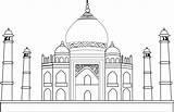 Mahal Taj Mewarnai Cinta Lambang Indien Masjid Vektor Projektwoche Symmetry sketch template