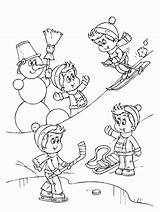 Coloring Pages Kids Skiing Winter Popular Ski sketch template