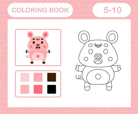 premium vector coloring page  cute pig