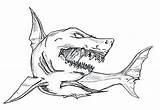 Shark Coloring Megalodon Pages Scary Great Drawing Print Whale Outline Hammerhead Fish Sharks Color Hungry Bull Colouring Kids Drawings Zombie sketch template