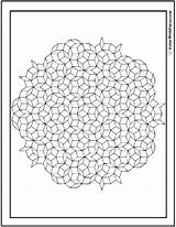 Coloring Geometric Penrose Hydrangea Pages Colorwithfuzzy Print Tiny Diamonds Looks Colored Leaves Green Colouring Adult sketch template