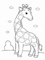 Coloring Giraffe Baby Pages Template Printable Kids Color Colouring Book Animal Animals Girafe Cartoon Giraffes Sheets sketch template