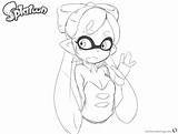 Splatoon Coloring Inkling Pages Girl Cute Say Hi Printable Kids Color sketch template