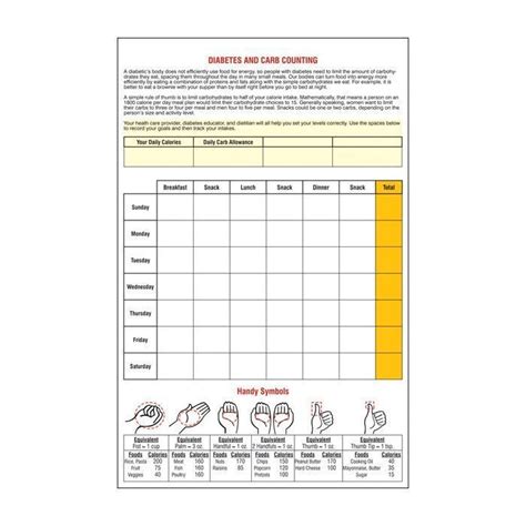 diabetic carb counter chart printable counting carbs carb counter