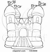 Bounce House Castle Clipart Bouncy Pages Coloring Vector Template Clipground Lineart sketch template