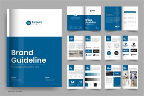 brand guideline template  brand manual brochure layout design