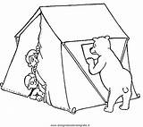 Acampamento Campeggio Tenda Urso Atacando Colorare Misti Tudodesenhos Disegni Condividi sketch template