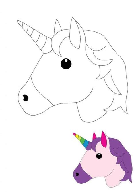 unicorns head  shown   shape   face   rainbow horn