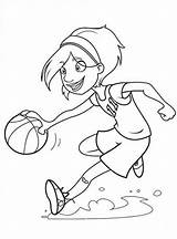 Basketball Coloring Player Pages Girl Playing Girls Cliparts Colouring Clipart Players Drawing Court Hoop Print Printable Nba Silhouette Plays Flute sketch template