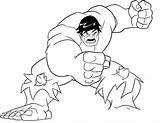 Coloring Hulk Superheroes Pages Printable Print sketch template