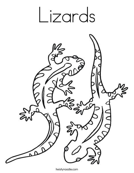 lizards coloring page twisty noodle
