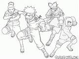 Coloring Naruto Sakura Kakashi Heroes Anime Pages sketch template