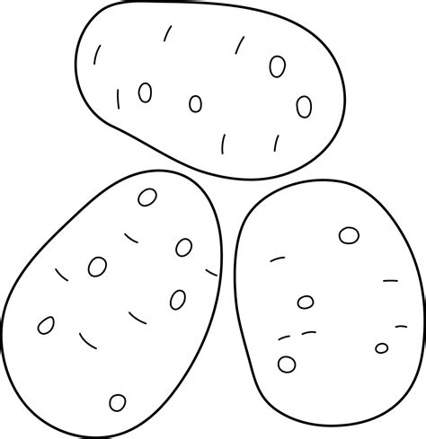 potato vegetable isolated coloring page  kids  vector art