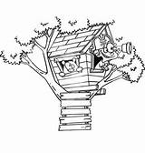 Treehouse Baumhaus Kleurplaat Boomhutten Kleurplaten Animaatjes Malvorlagen1001 Designlooter Stemmen sketch template