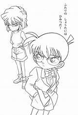 Conan Detective Haibara Aniyuki Shinichi Edogawa Detektiv sketch template