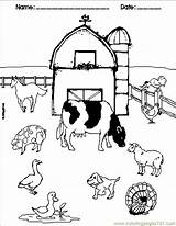 Farm Coloring Animals Pages Printable Barn Kids Animal Equipment Color Preschoolers Colouring Preschool Print Clipart Down Farming Clip Activities Books sketch template