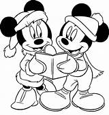 Coloring Mickey Minnie Christmas Pages Popular sketch template