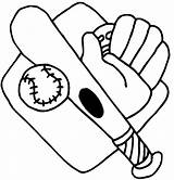 Baseball Coloring Pages Bat Field Softball Printable Glove Drawing Diamond Clipart Ball Base Color Print Sports Blank Cliparts Clip Mitt sketch template