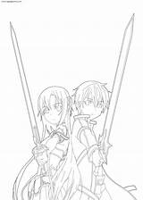 Sword Asuna Kirito sketch template