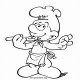 Baker Smurf Smurfs Colouring Coloring sketch template