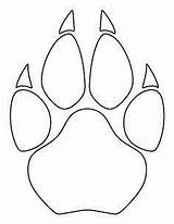 Paw Print Cougar Lion Wolf Drawing Pattern Template Outline Printable Patterns Coloring Patternuniverse Templates Crafts Stencils Stencil Use Dog Creating sketch template