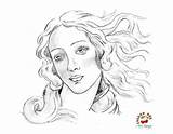 Venere Botticelli Dea Venus sketch template