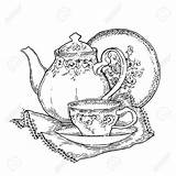 Teacup Coloring Silhouette Paintingvalley sketch template