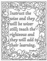 Proverbs Verse Wise Instruct sketch template