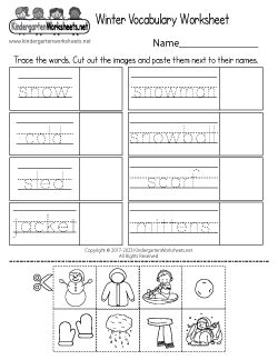 winter worksheets  kindergarten  printables