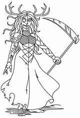 Norse Hel Goddess Urbanthreads Colouring sketch template