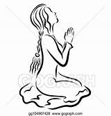 Praying Knees Woman Clipart Prayer Clip Clipground Illustration sketch template