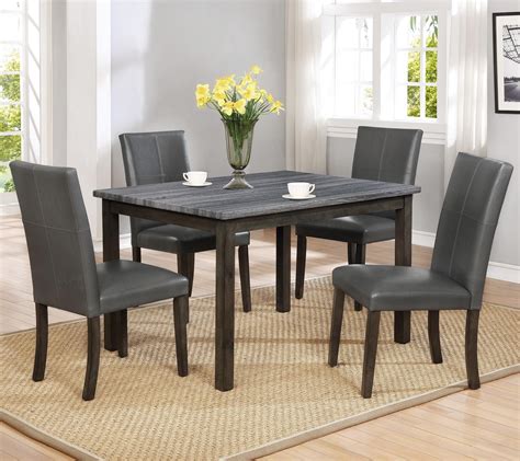 pc contemporary style dining room marble top set table chairs