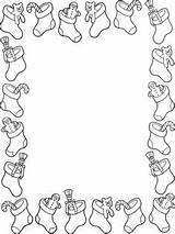 Borders Christmas Coloring Pages Border Colouring Books Kids Stocking Noel Crafts Colors Diy sketch template