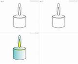 Candle Draw Coloring Pages Steps Slide Enlarge Easy Click Candles sketch template