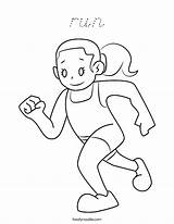 Coloring Run Running Pages Girl People Worksheet Color Drawing Outline Cartoon Girls Printable Twistynoodle Soccer Template Print Little Change Noodle sketch template