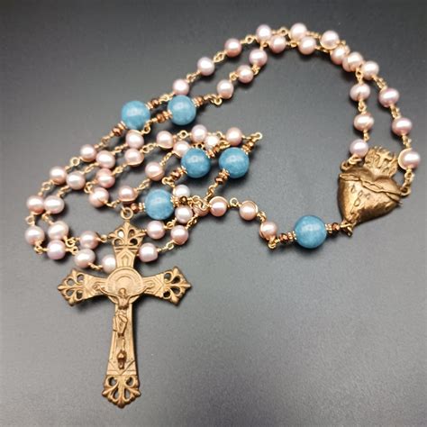 pink pearl rosary native hills designs