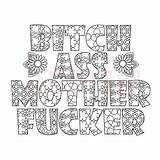 Coloring Pages Adult Swear Book Sheets Sweary Swearing Profanity Insulting Books Word Adults Printable Mother Fuck Color Printables Bi Please sketch template