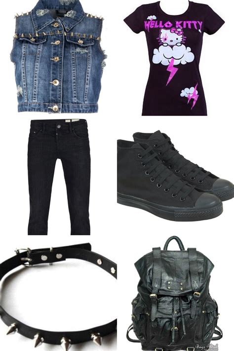punk  kitty inspired outfit  kitty clothes cute outfits