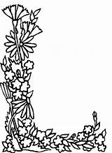 Coloring Pages Alphabet Flower sketch template