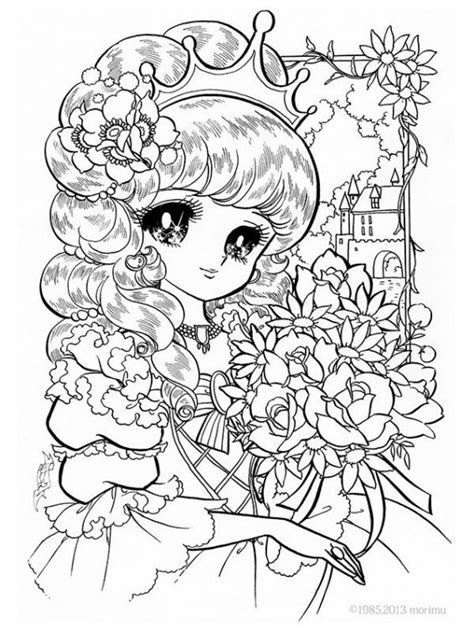 kawaii cute  princess coloring page letscoloritcom