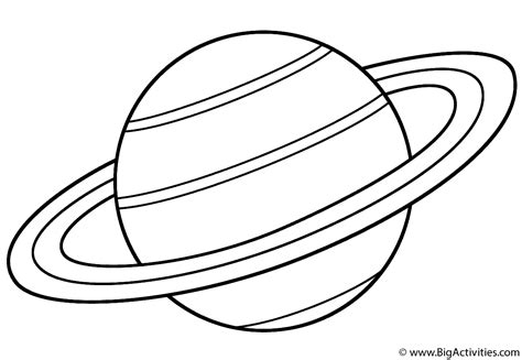 planet saturn  title coloring page space