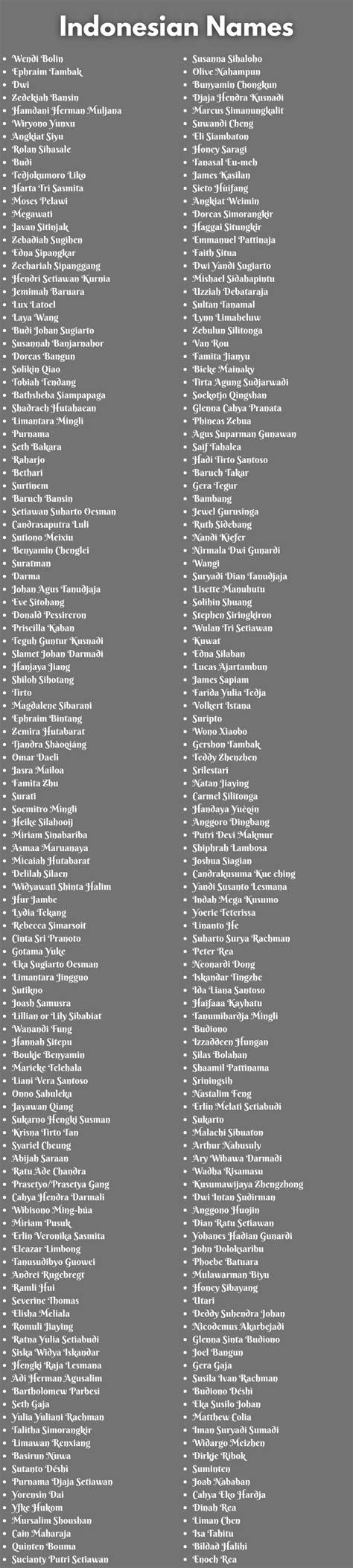 400 Mejores Nombres Indonesios Que Puedes Usar Nombres Db