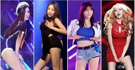 camera captures female idols perform their sexiest moves