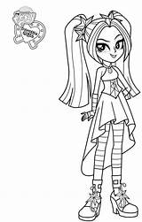 Coloring Pony Equestria Girls Little Pages Printable Aria Blaze sketch template