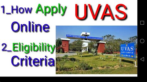 apply   uvaseligibility criteria  uvashow  admission  uvas youtube