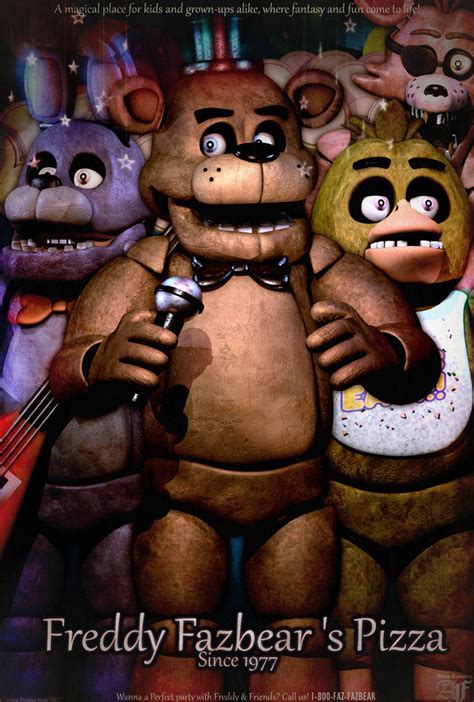 freddy fazbear s pizza old pizzeria poster by gamesproduction on