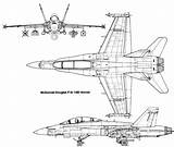 Hornet 18 Blueprint Douglas Mcdonnell Fa F18a 3d sketch template