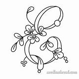 Floral Script Embroidery Monogram Monograms Needlenthread Letters Decorative Initials Designs Stitches Alphabet Patterns Hand Approaches Drawn Favorite sketch template